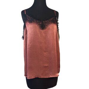 Iris Lace Trimmed Camisole Size XLarge Mauve Pink Polyester